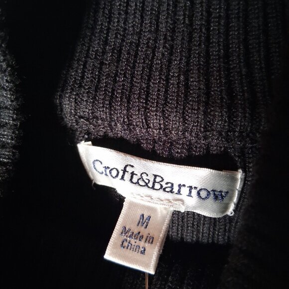 Croft And Barrow Ribbed Knit Shirt Women Medium Black Mock Neck Sleeveless NEW - Picture 6 of 10